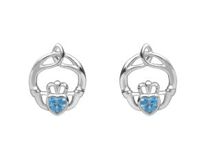 Sterling Silver Claddagh and Trinity Knot Earrings
