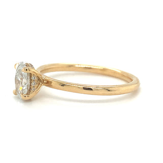 Millie - 18ct Yellow Gold 0.62ct Lab Grown Oval Solitaire with Hidden Halo