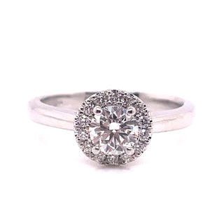 Avery - Platinum .74ct Round Halo Earth Grown Diamond Ring