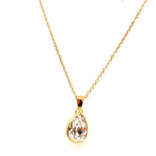 Golden Swarovski Crystal Pear Necklace