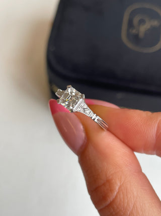 Paula - 18ct White Gold Asscher Cut Earth Grown Diamond Engagement Ring