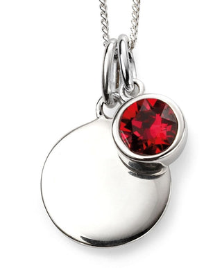 Birthstone And Engravable Disc Necklace